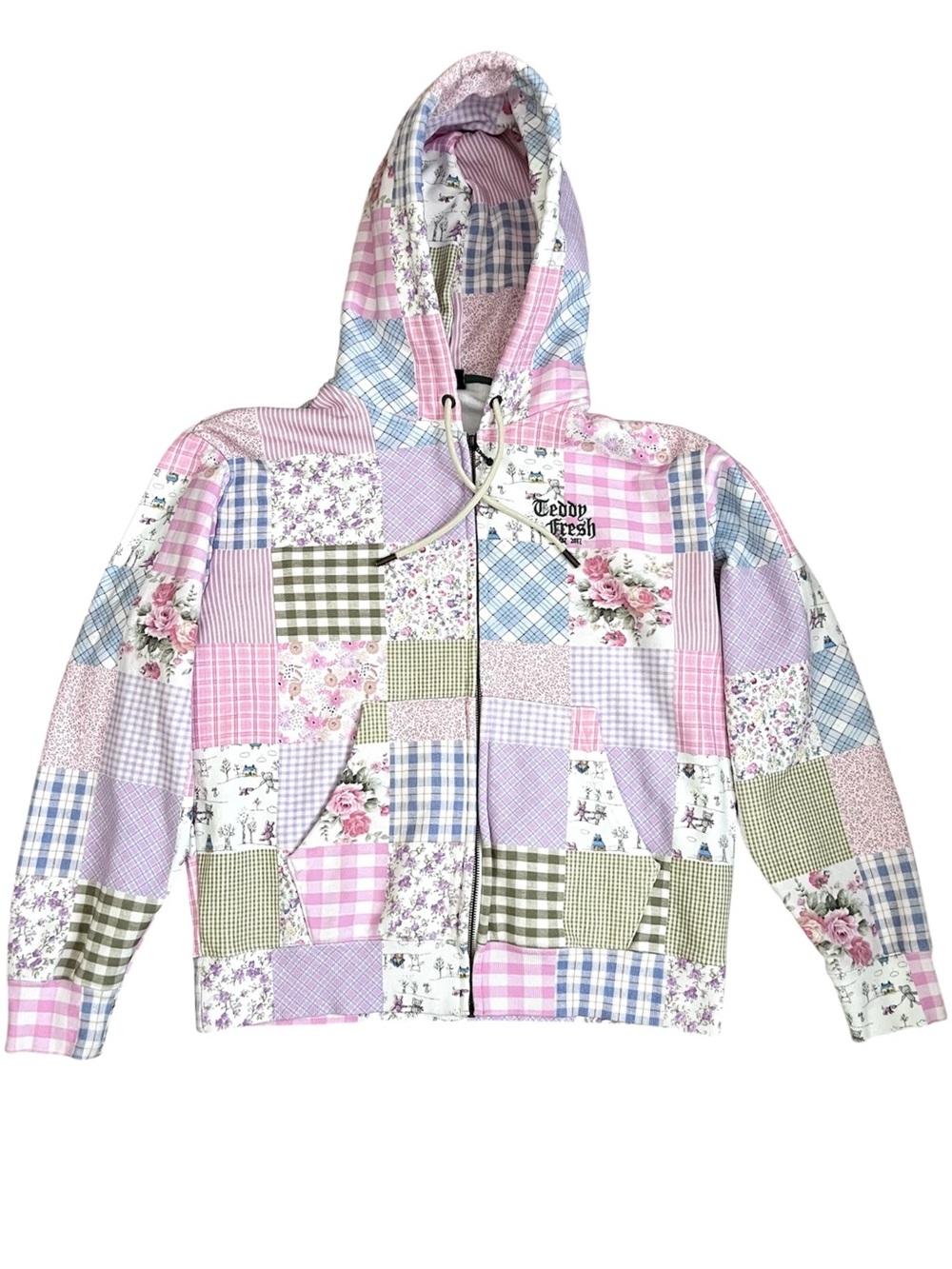 Teddy Fresh Patchwork Pastel Hoodie